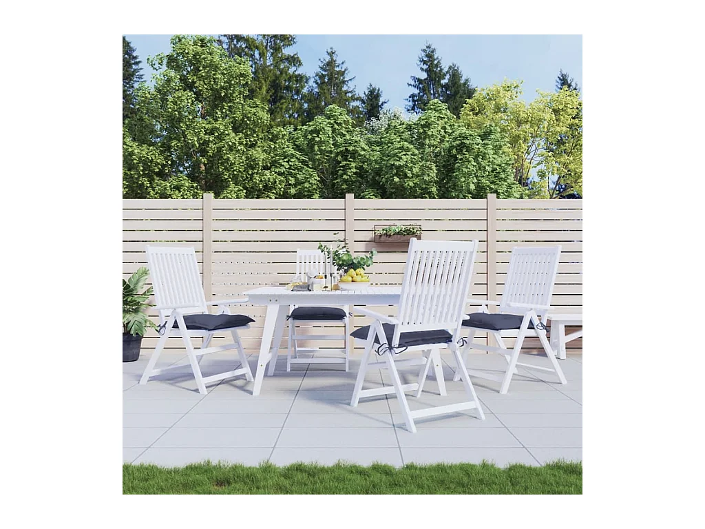 Coussins de chaise lot de 4 bleu marine 50x50x7 cm tissu oxford FR263731