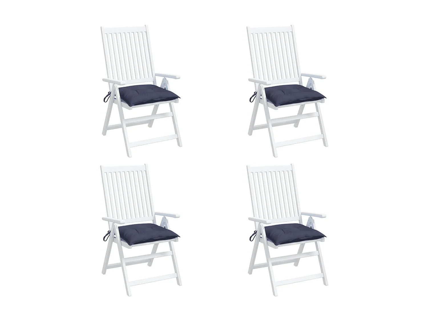 Coussins de chaise lot de 4 bleu marine 50x50x7 cm tissu oxford FR263731
