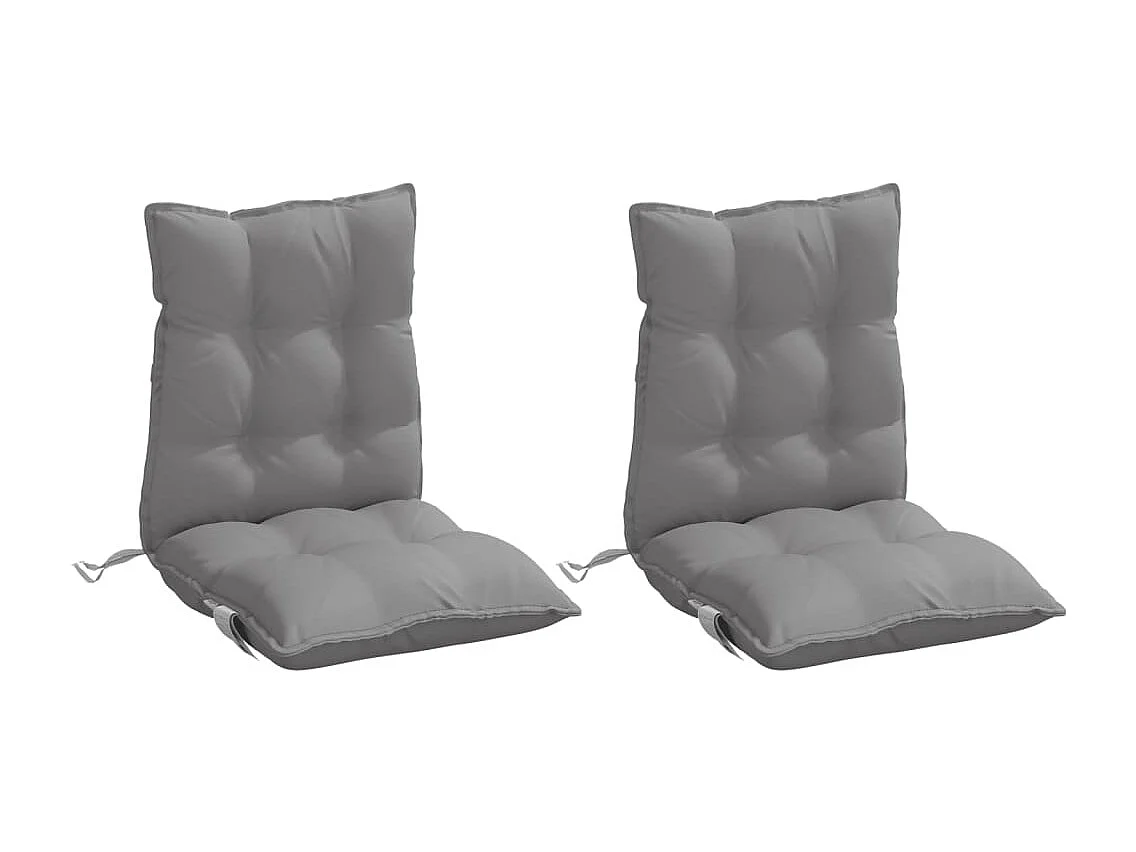 Coussins de chaise à dossier bas lot de 2 gris tissu oxford FR566805