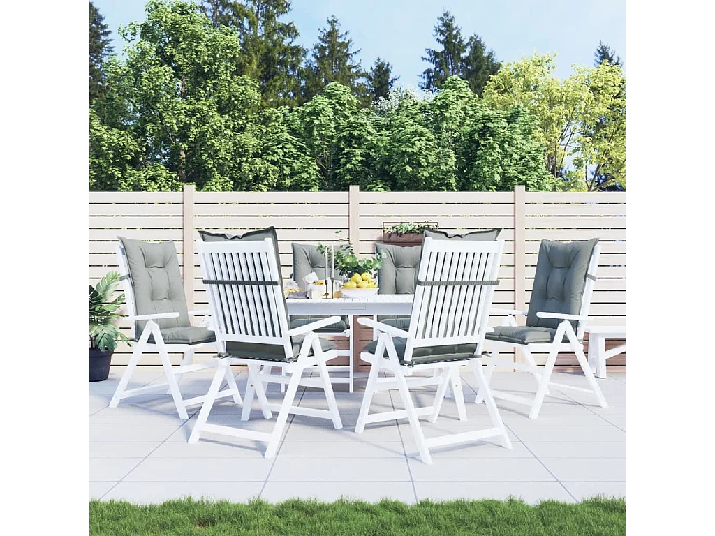 Coussins de chaise à dossier haut lot de 6 gris clair mélangé FR715607