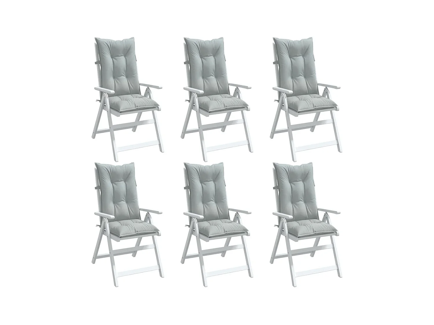 Coussins de chaise à dossier haut lot de 6 gris clair mélangé FR715607