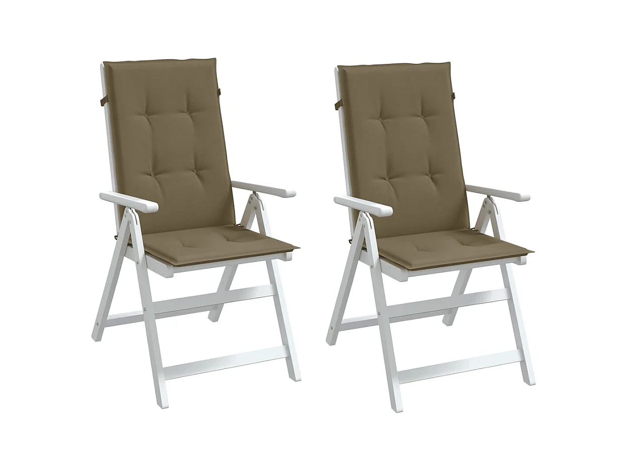 Coussins de chaise à dossier haut lot de 2 taupe mélangé tissu FR294828