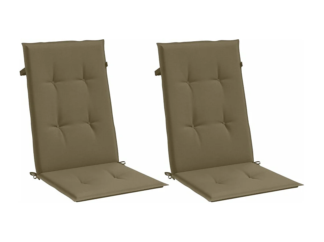 Coussins de chaise à dossier haut lot de 2 taupe mélangé tissu FR294828