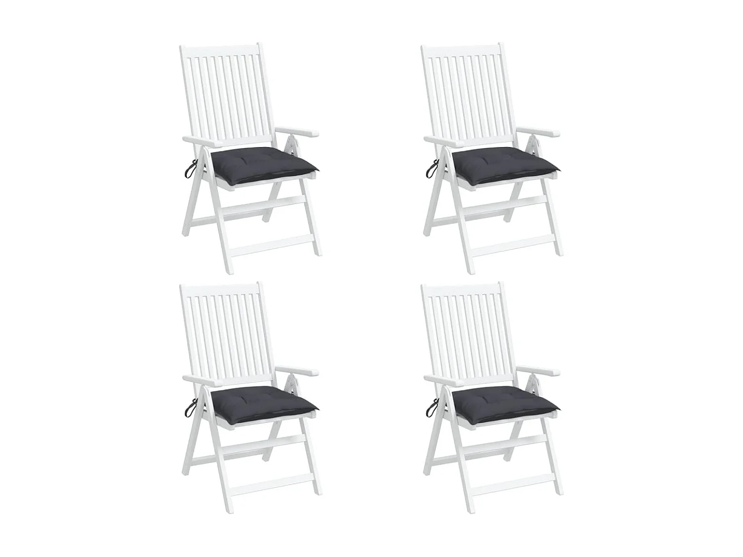 Coussins de chaise lot de 4 anthracite 50x50x7 cm tissu oxford FR241286