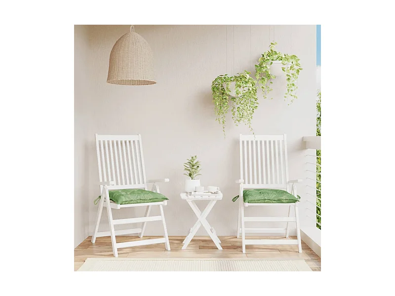 Coussins de chaise lot de 2 à motif de feuilles 50x50x7 cm FR530506