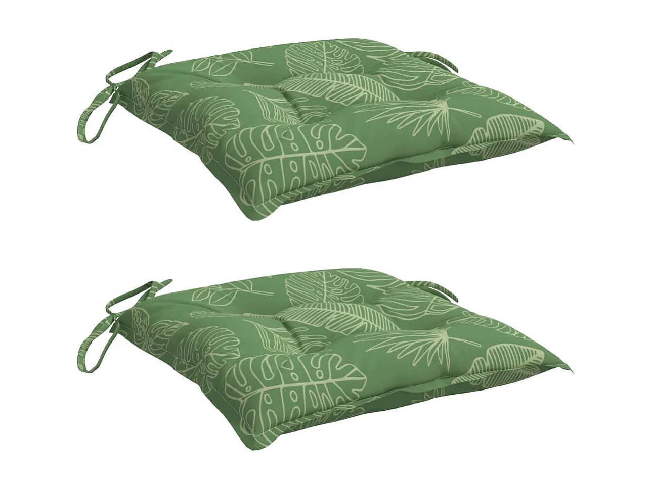 Coussins de chaise lot de 2 à motif de feuilles 50x50x7 cm FR530506