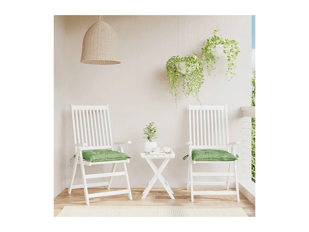 Coussins de chaise lot de 2 à motif de feuilles 50x50x7 cm FR530506