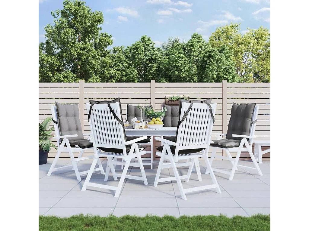 Coussins de chaise à dossier haut lot de 6 gris tissu oxford FR426194