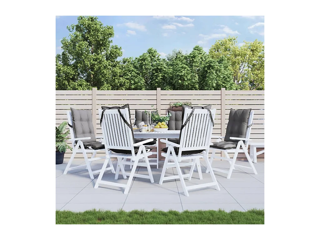 Coussins de chaise à dossier haut lot de 6 gris tissu oxford FR426194