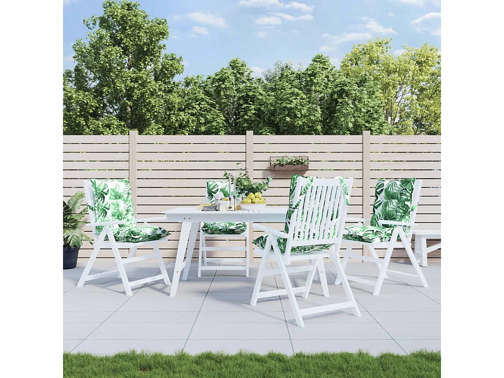 Coussins de chaise à dossier bas lot de 4 modèle de feuille FR467727