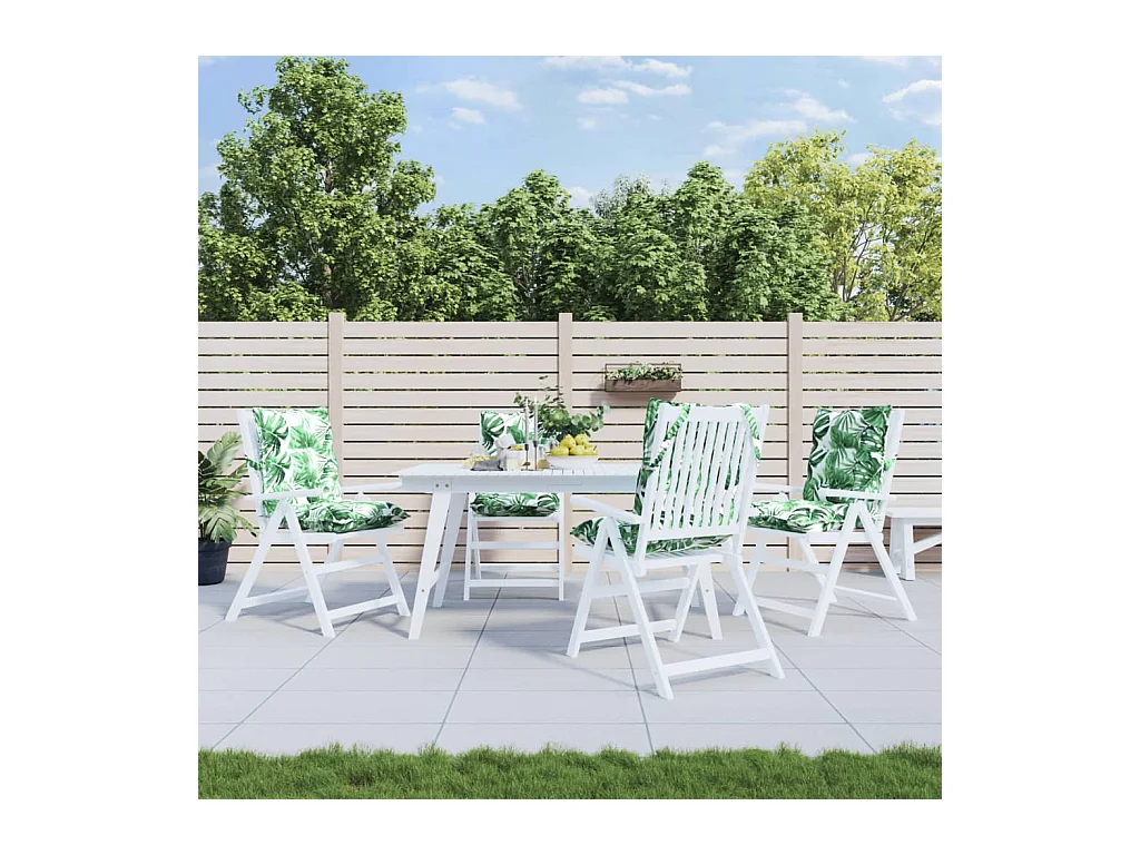 Coussins de chaise à dossier bas lot de 4 modèle de feuille FR467727