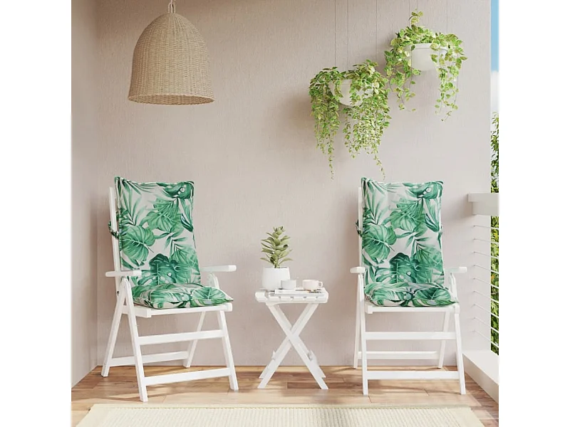 Coussins de chaise à dossier haut lot de 2 modèle de feuille FR919715