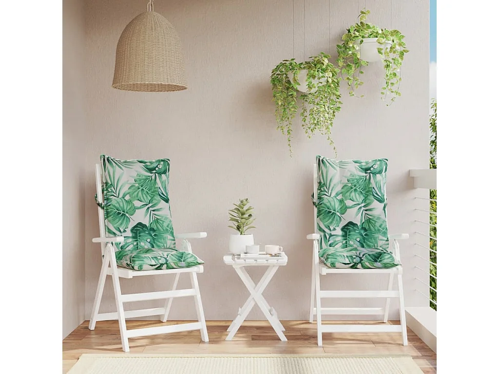 Coussins de chaise à dossier haut lot de 2 modèle de feuille FR919715