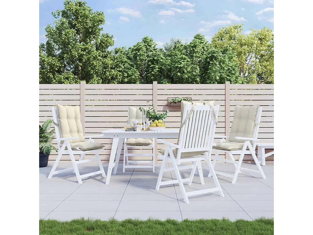 Almofadões p/ cadeira encosto alto 4pcs tecido oxford cor creme PT640328