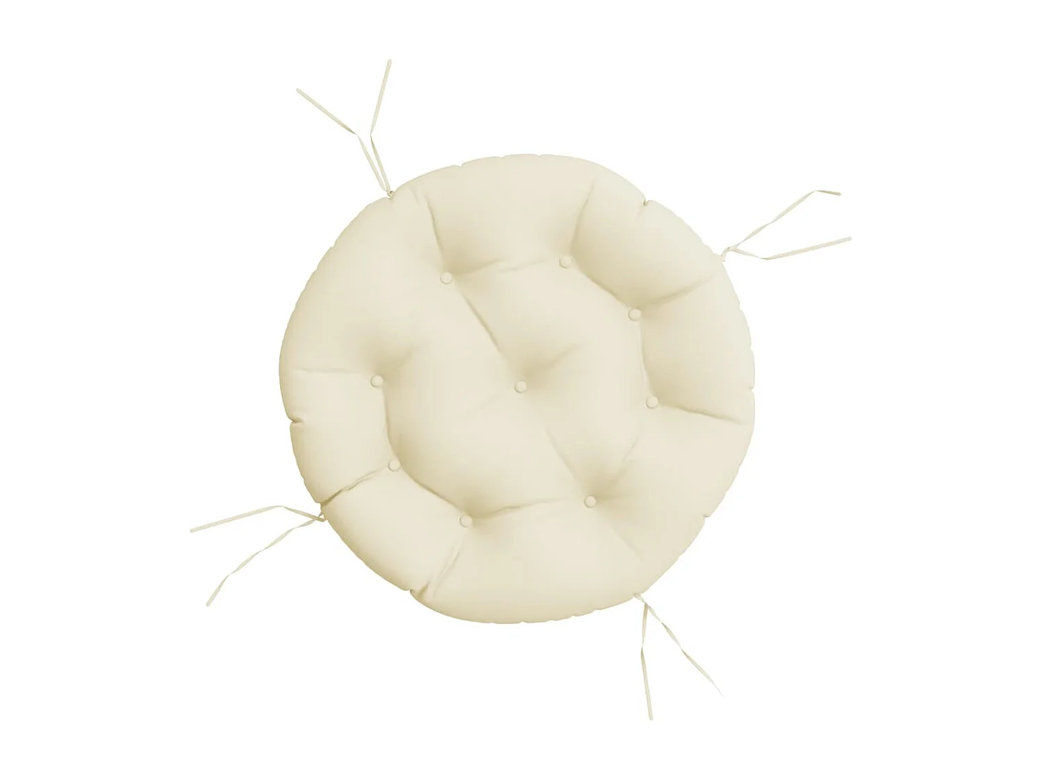 Coussin rond crème Ø 60 x11 cm tissu oxford FR540362