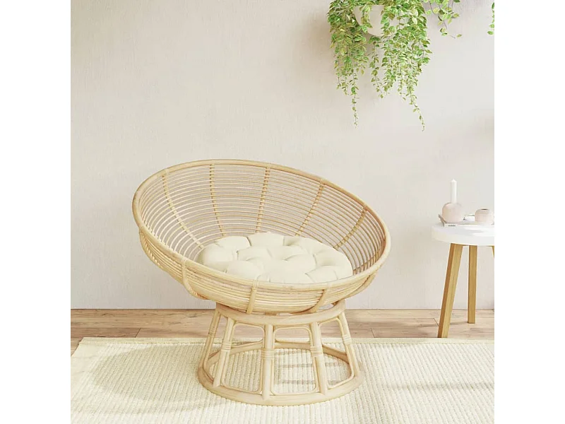 Coussin rond crème Ø 60 x11 cm tissu oxford FR540362