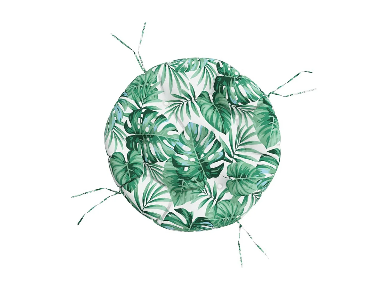 Coussin rond à motif de feuilles Ø 60 x11 cm tissu oxford FR804698