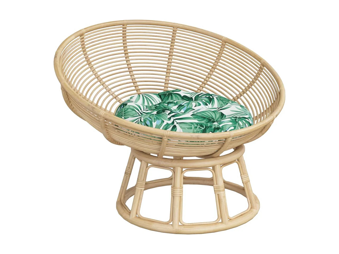 Coussin rond à motif de feuilles Ø 60 x11 cm tissu oxford FR804698