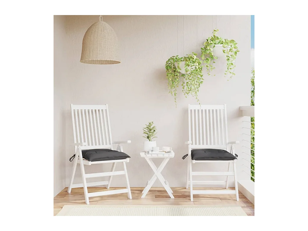 Coussins de chaise lot de 2 anthracite 50x50x7 cm tissu oxford FR663378