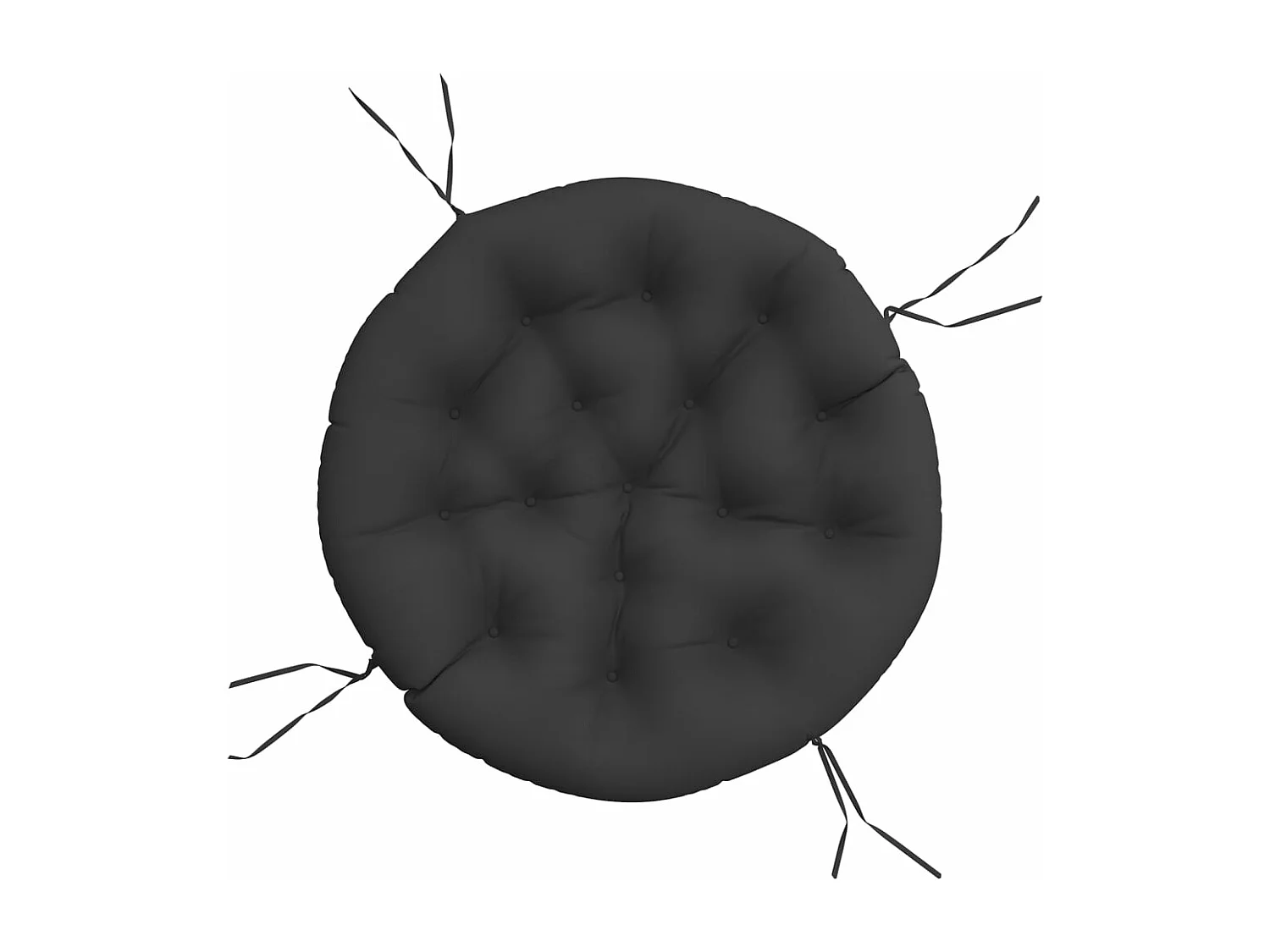 Almofadão redondo Ø 100 x11 cm tecido oxford preto PT845969