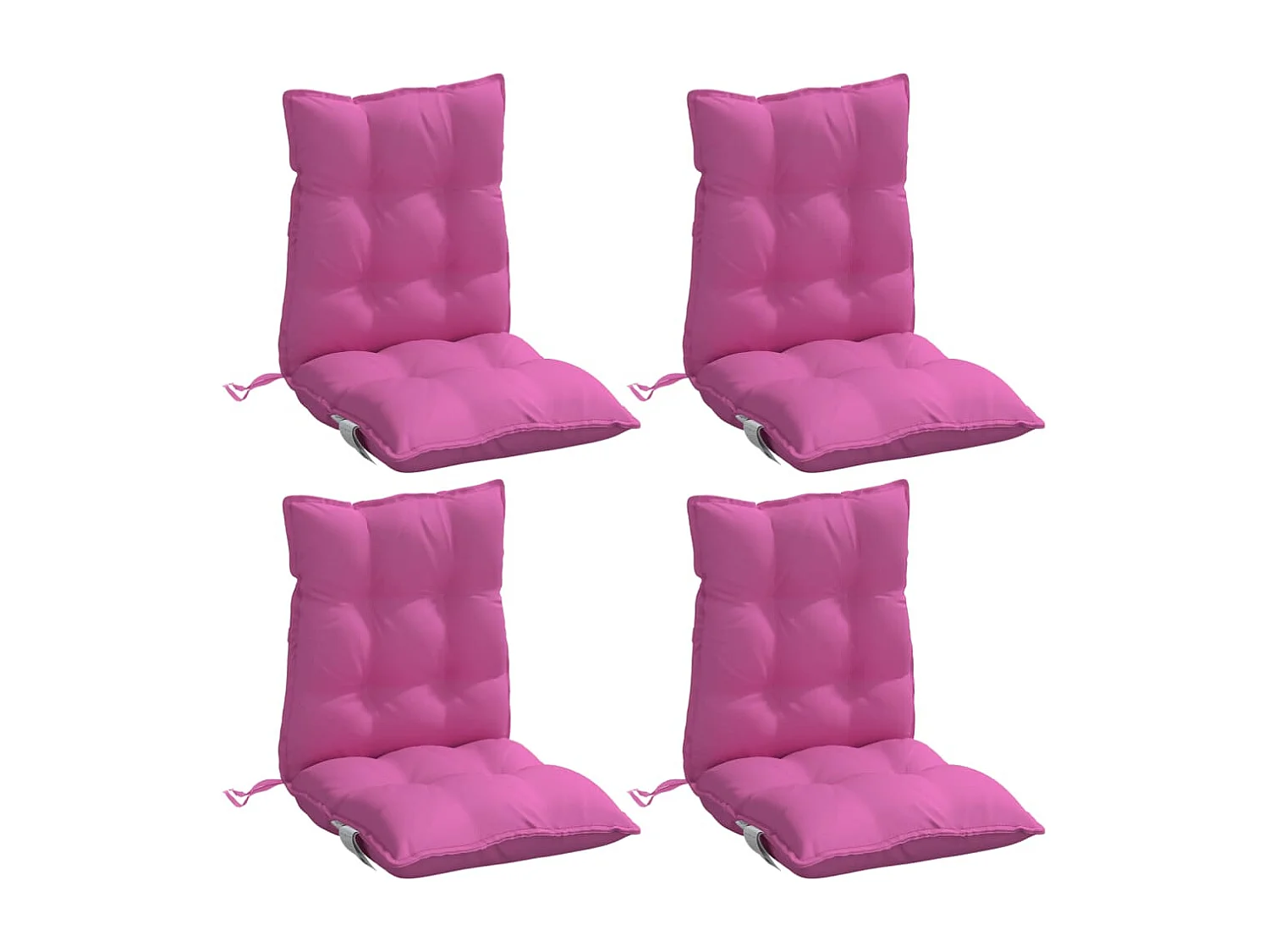 Coussins de chaise à dossier bas lot de 4 rose tissu oxford FR194369
