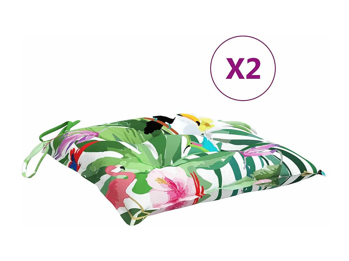 Almofadões p/ cadeira 2 pcs tecido oxford multicor PT507258