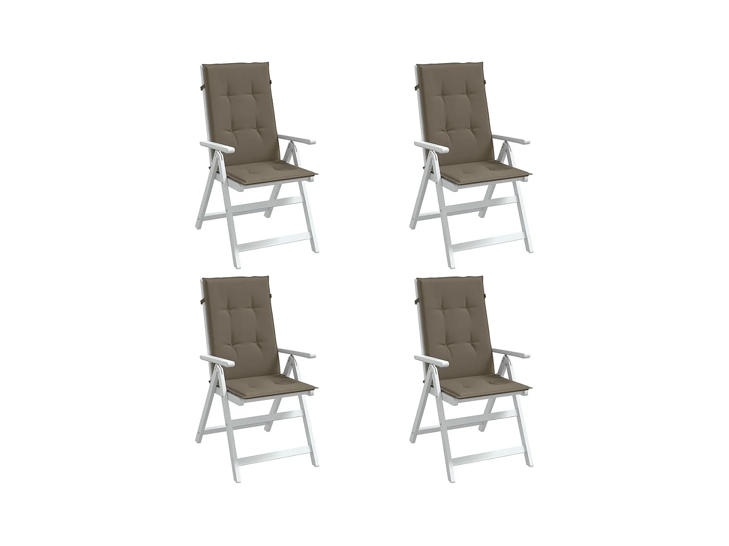 Coussins de chaise à dossier haut lot de 4 taupe mélangé tissu FR714799