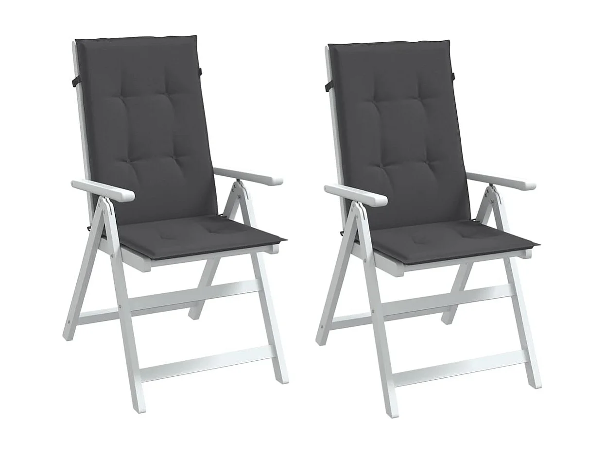 Almofadões para cadeiras altas 2 pcs mesclado tecido antracite PT770852