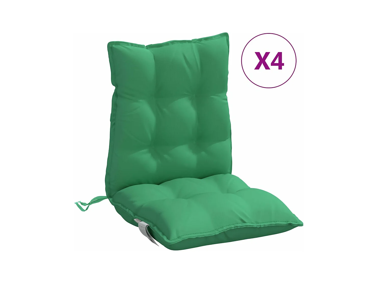 Coussins de chaise à dossier bas lot de 4 vert tissu oxford FR406573