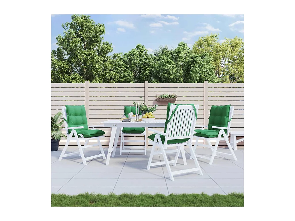 Coussins de chaise à dossier bas lot de 4 vert tissu oxford FR406573
