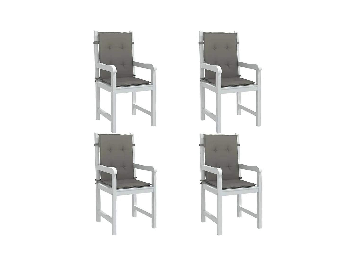 Coussins de chaise à dossier bas lot de 4 gris foncé mélangé FR836154