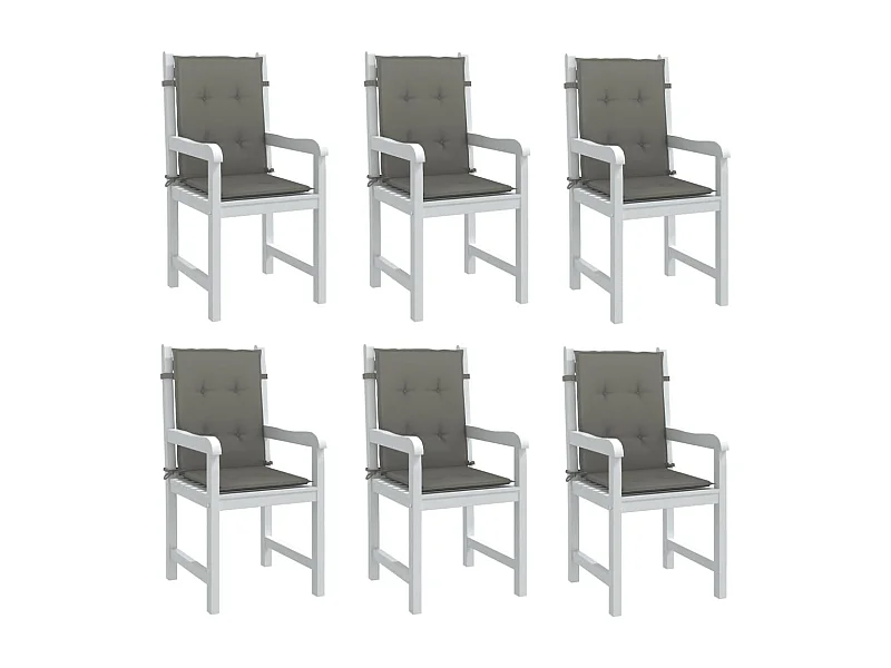 Cojines para silla respaldo bajo 6 ud tela gris oscuro melange ES253552