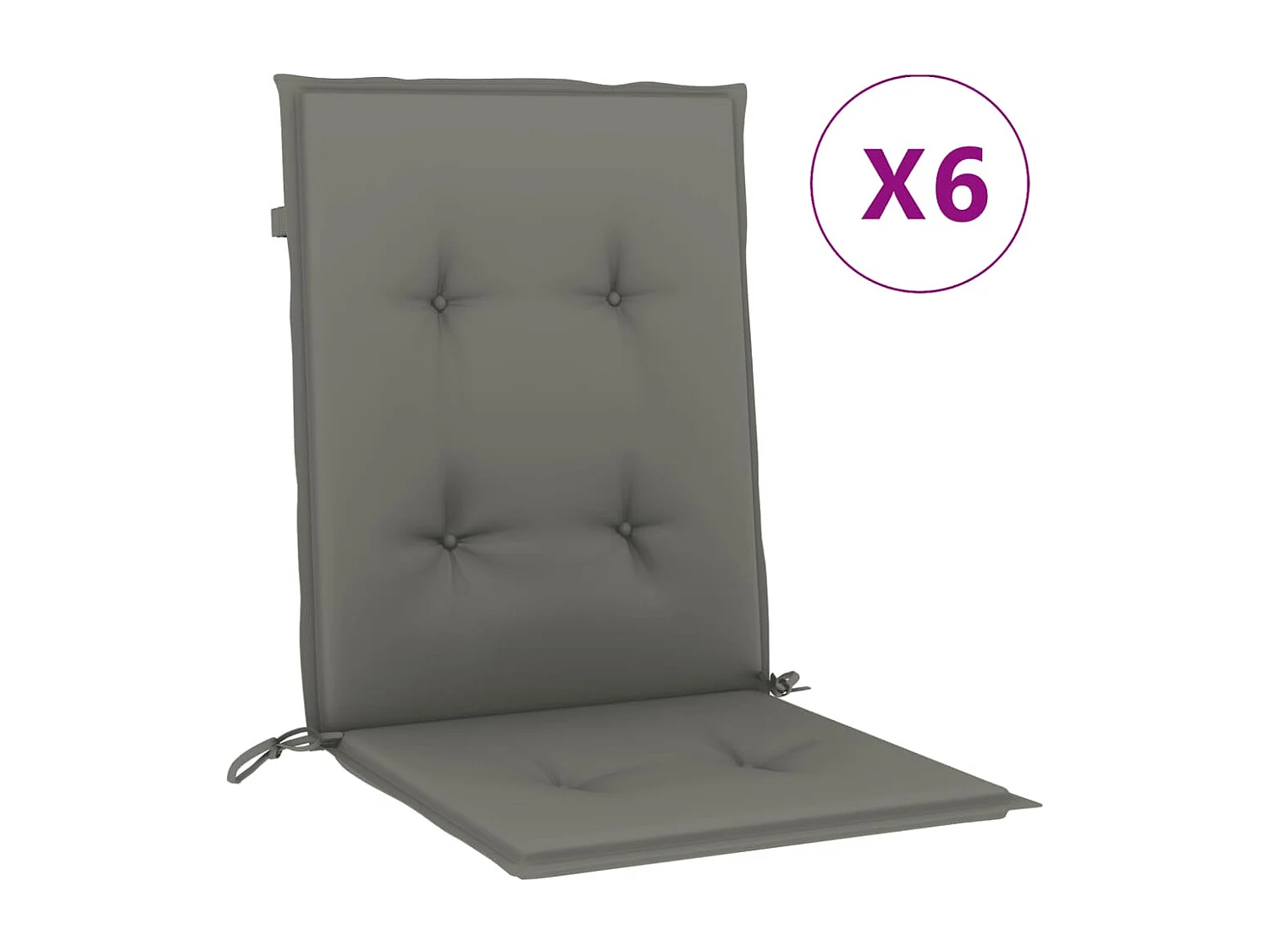 Coussins de chaise à dossier bas lot de 6 gris foncé mélangé FR975966