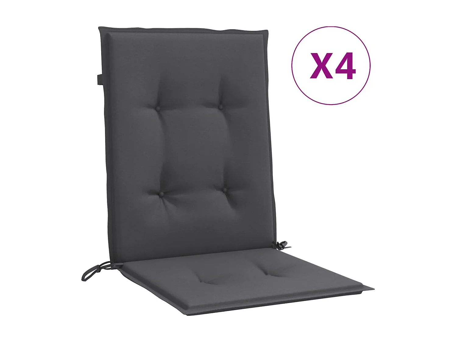 Cojines silla respaldo bajo 4 ud tela gris antracita melange ES771827