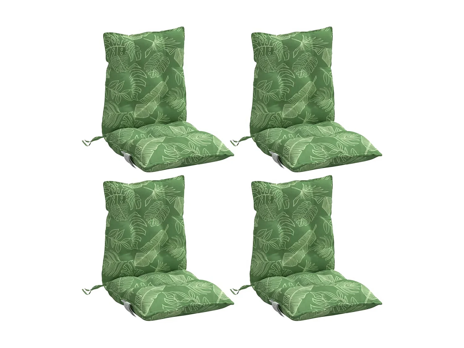 Coussins de chaise à dossier bas lot de 4 modèle de feuille FR638819