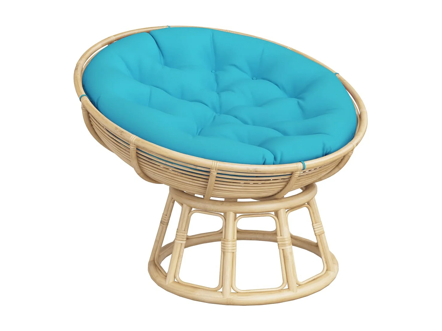 Cojín redondo tela Oxford turquesa Ø 100x11 cm ES408227