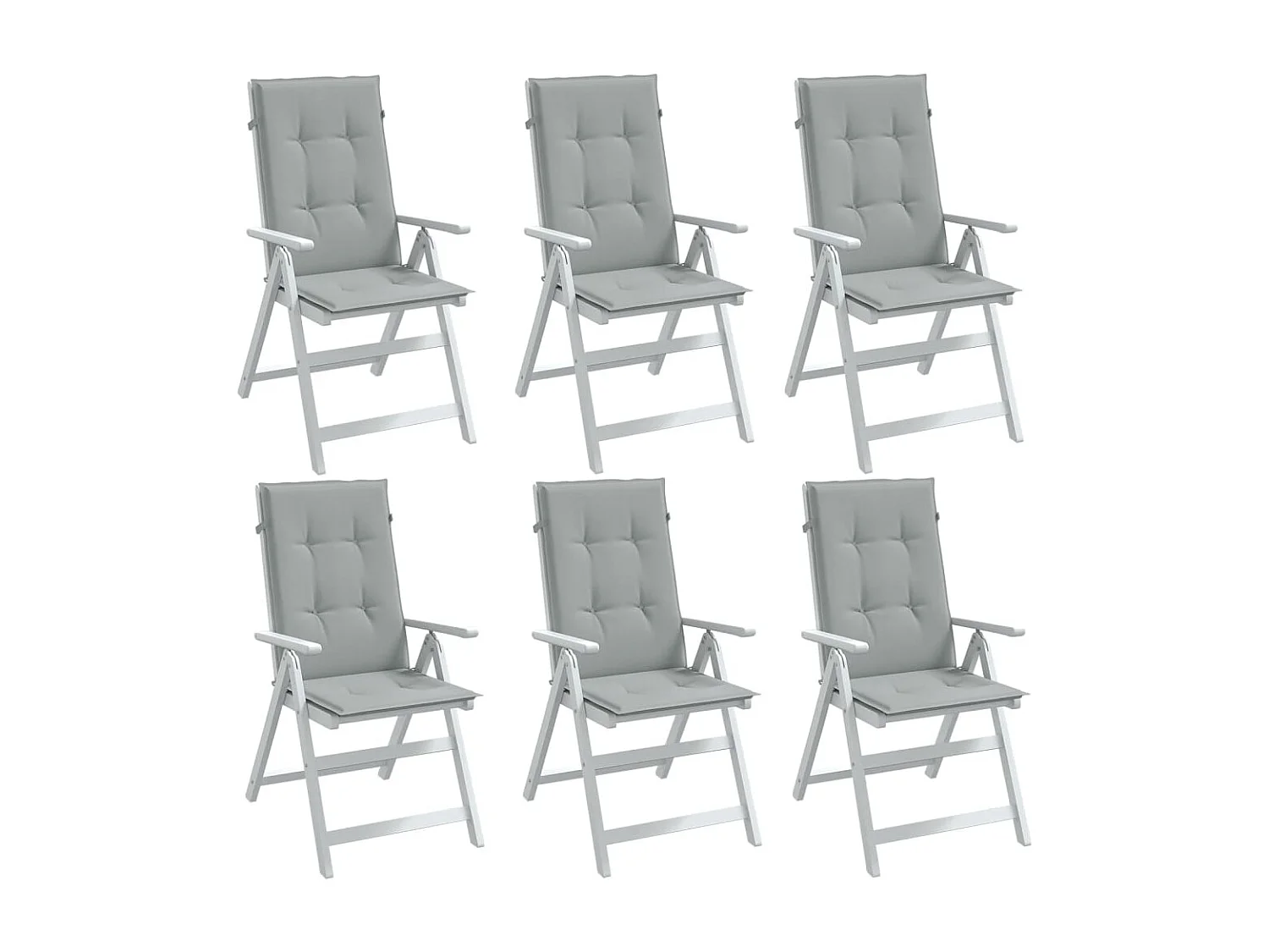 Coussins de chaise à dossier haut lot de 6 gris clair mélangé FR840816