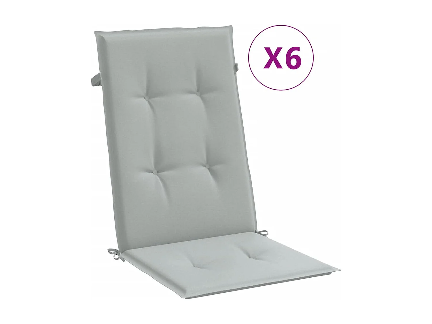 Coussins de chaise à dossier haut lot de 6 gris clair mélangé FR840816