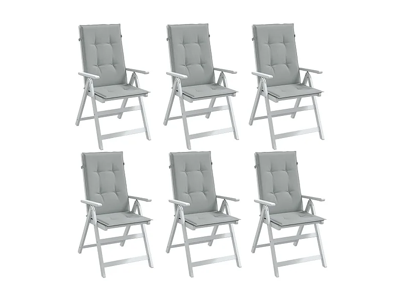 Coussins de chaise à dossier haut lot de 6 gris clair mélangé FR840816