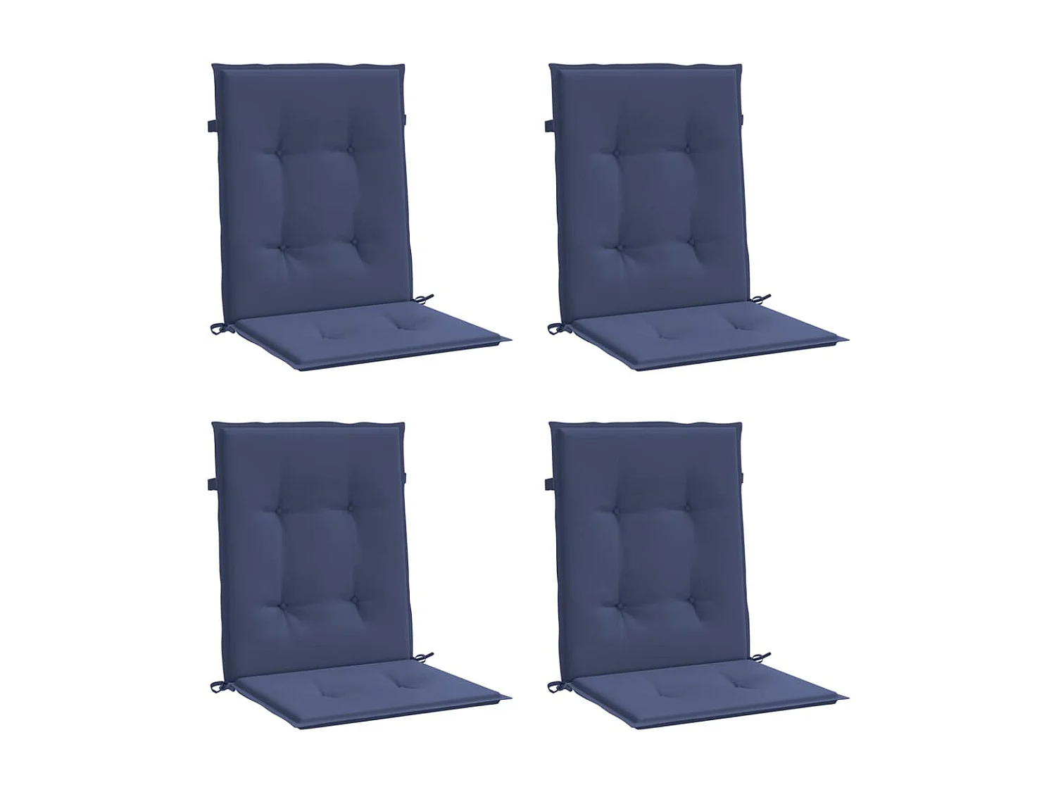 Coussins de chaise à dossier bas lot de 4 bleu marine tissu FR307443