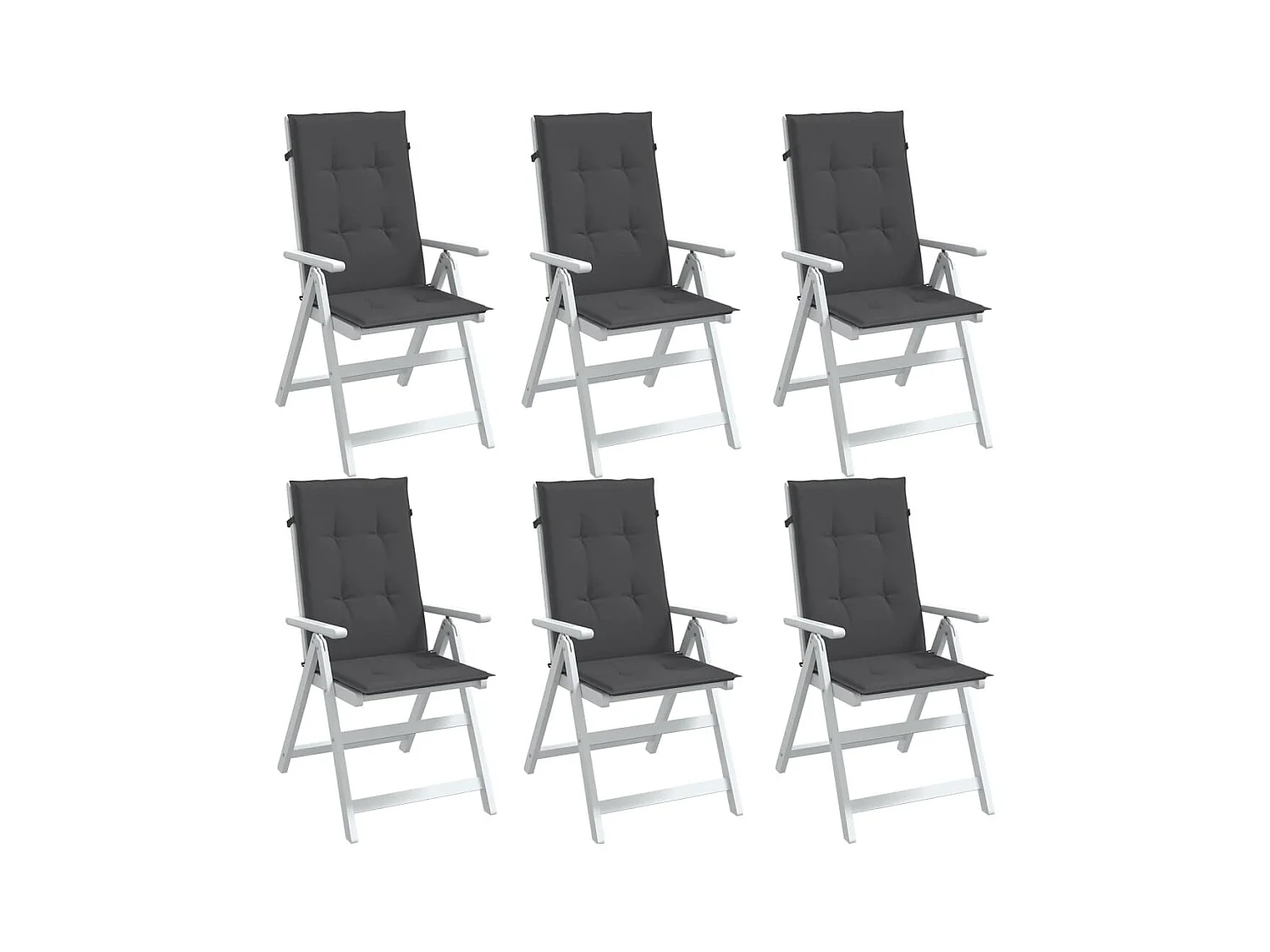 Coussins de chaise à dossier haut lot de 6 anthracite mélangé FR725275