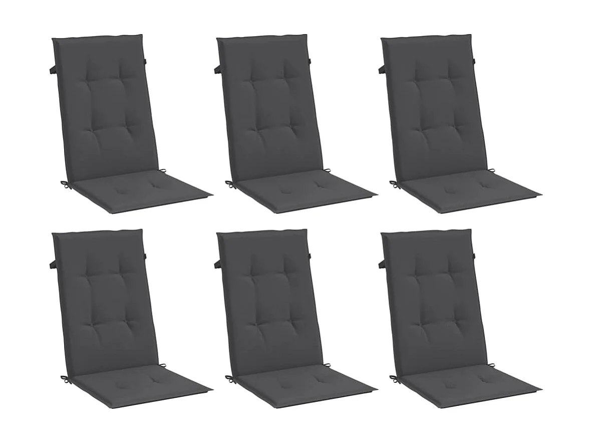 Almofadões para cadeiras altas 6 pcs mesclado tecido antracite PT820006