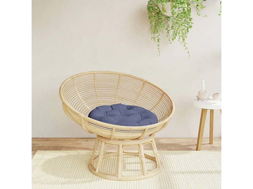 Coussin rond bleu marine Ø 60x11 cm tissu oxford FR941209