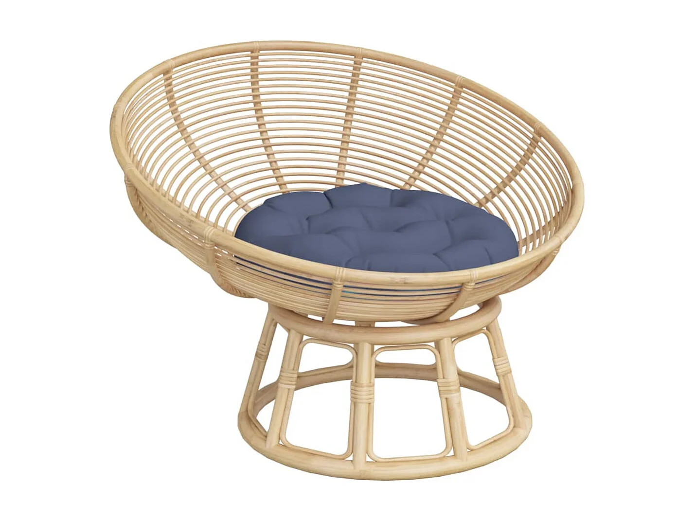 Coussin rond bleu marine Ø 60x11 cm tissu oxford FR941209