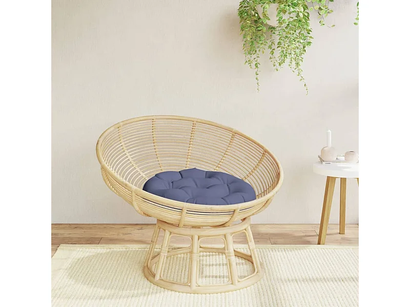 Coussin rond bleu marine Ø 60x11 cm tissu oxford FR941209