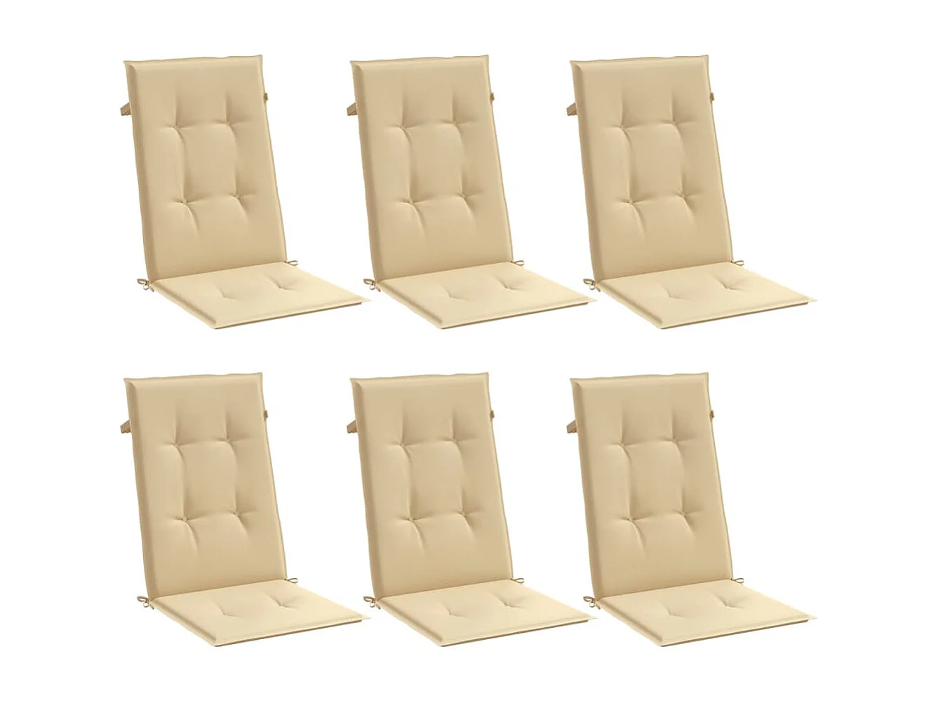 Almofadões para cadeiras altas 6 pcs mesclado tecido bege PT910018