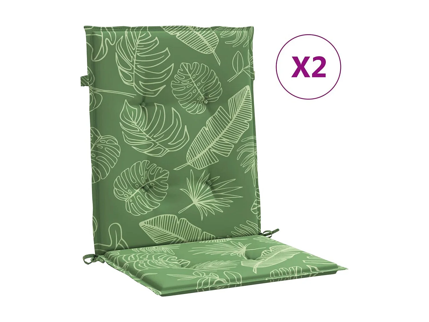 Coussins de chaise à dossier bas lot de 2 modèle de feuille FR539024