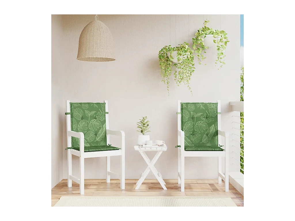 Coussins de chaise à dossier bas lot de 2 modèle de feuille FR539024