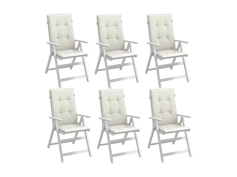 Cojines silla respaldo alto 6 uds tela crema melange 120x50x4cm ES375485