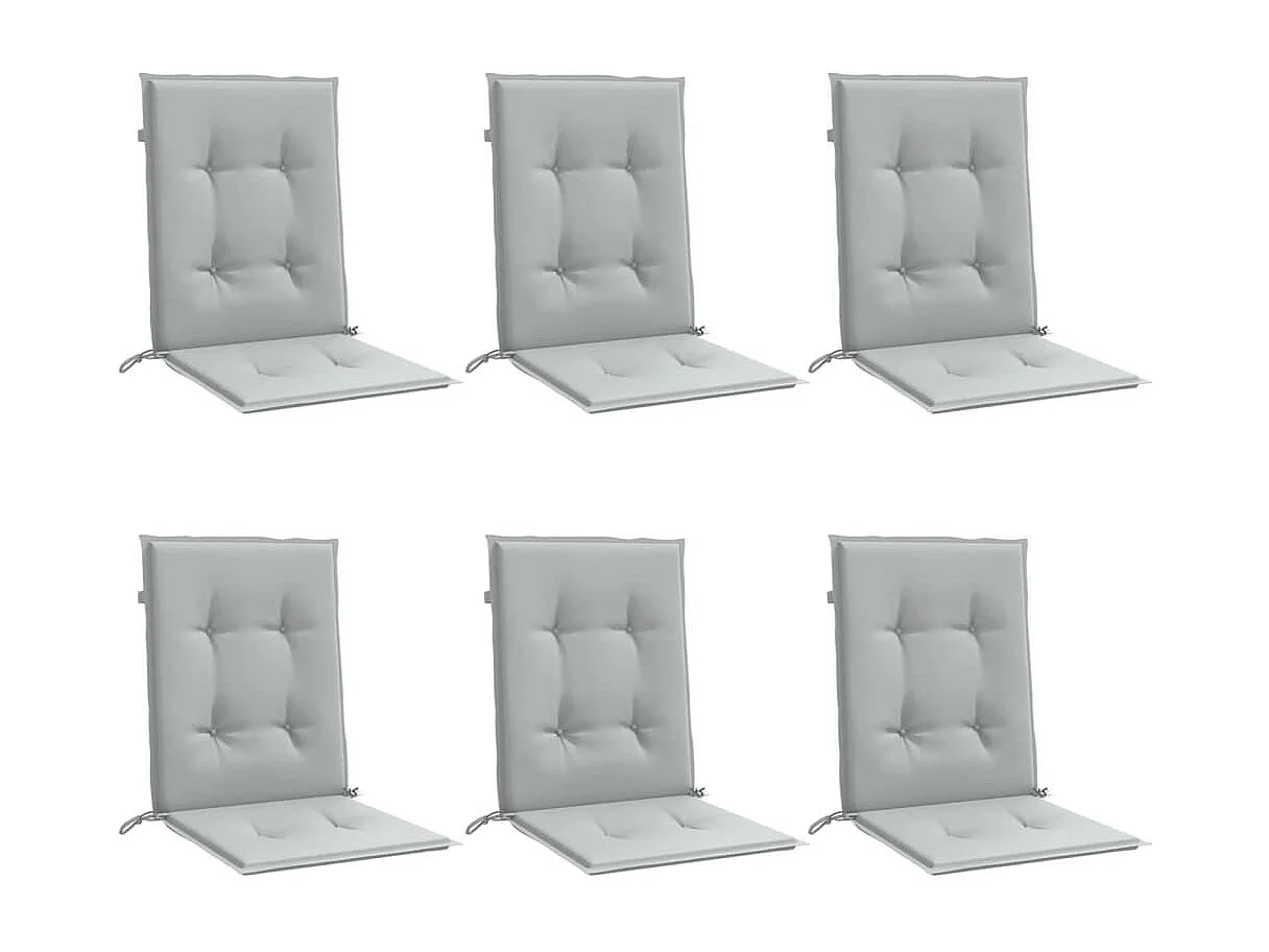 Coussins de chaise à dossier bas lot de 6 gris clair mélangé FR855646